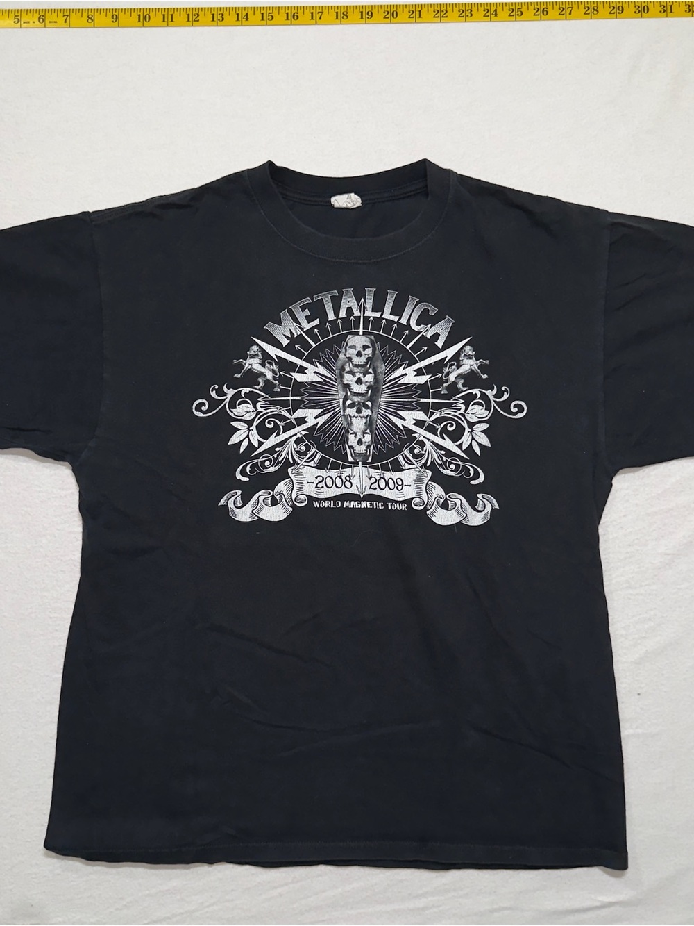 2008-2009 World Magnetic Tour Black Graphic Tee vintage Metallica t shirt